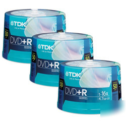 New tdk dvd+r 16X 4.7GB 150 discs (3 - 50PK spindles)