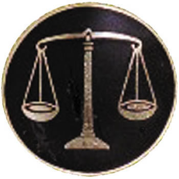 Scales of justice center emblem
