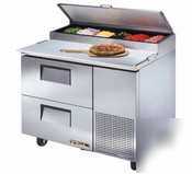 True tpp-44D-2| double drawer pizza prep table s/s|