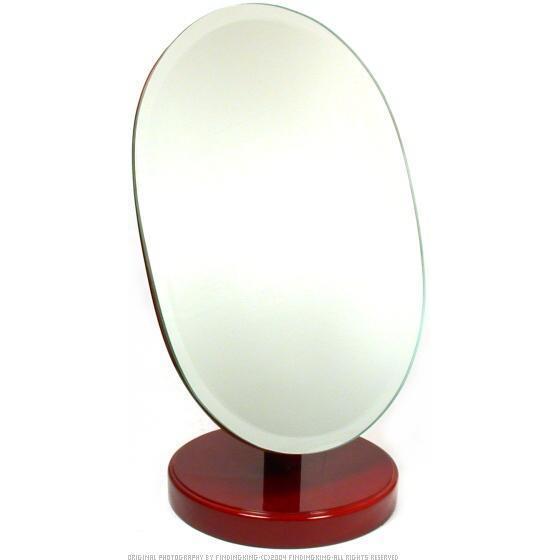 Vanity mirror oval wooden rosewood showcase countertop