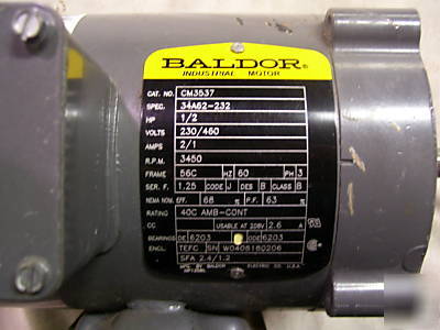Baldor motor - 1/2 hp model CM3537