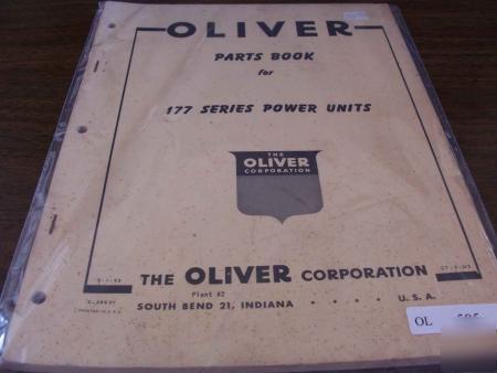 Oliver 177 series power unit parts catalog manual