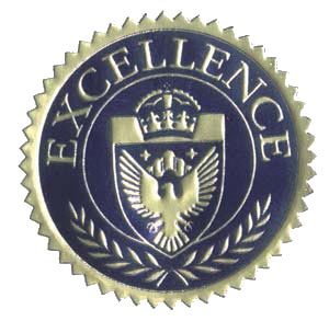 Excellence seal no. 2 4 pcs