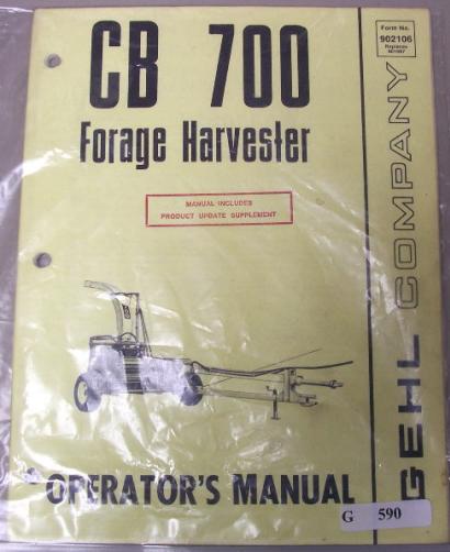 Gehl cb 700 forage harvester operators manual