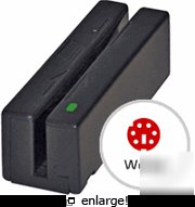 Magtek mini swipe reader black 21080206 wedge used euc