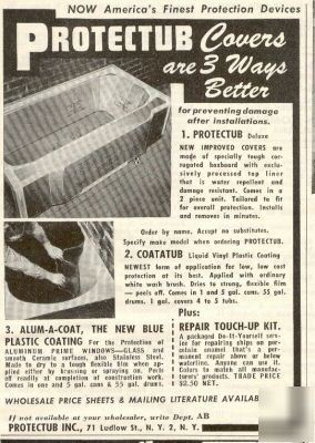 Protectub inc bathroom tub protection ad 1955 ny ny