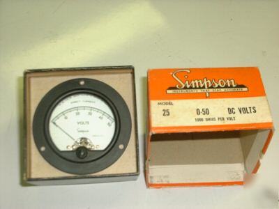 Simpson 0-50 volt panel meter