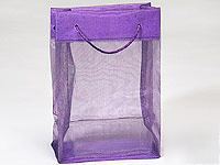 12- 4X6X2 purple miniature organza favortotes bags