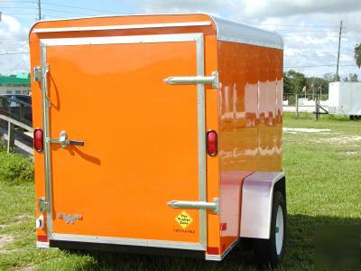 5X8 enclosed cargo trailer orange 