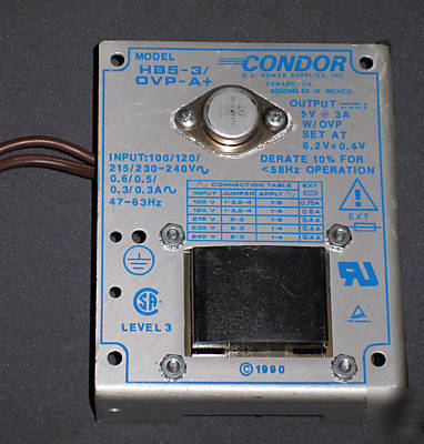 Condor power-one 5VDC 3.0AMPS power supply HB5-3/ovp-a+