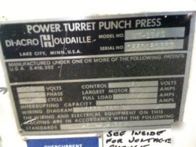 Di-acro diacro houdaille vt-19 s turret punch press