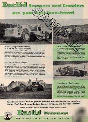 Euc euclid scrapers/crawlers 1957 magazine ad, 4 photos
