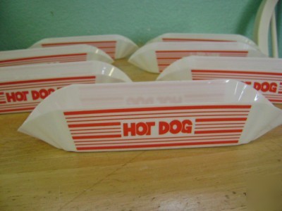 Set 7 hot dog boats / holders hotdog dawgs