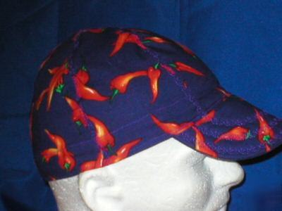 Welding biker hat hats cap caps hot pepper- purple