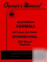 Farmall international 460 560 diesel operators manual