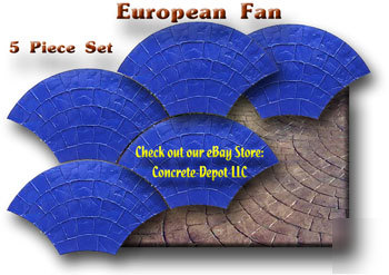 5 pc european fan decorative concrete stamps