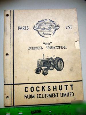 Cockshutt 40 diesel tractor parts list