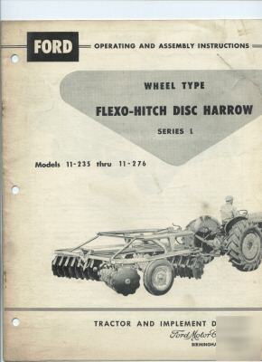 Ford tractor flexo-hitch disc harrow l operating manual