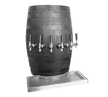 Glasstender wood barrel beer tower 4 faucets wb-4-n