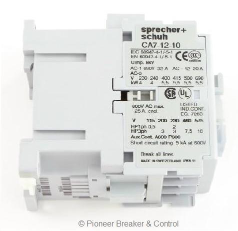 New s+s sprecher+schuh contactor CA7-12-10-120 3POLE
