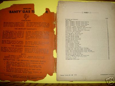 Mercury banty gas tractor antique vintage manual