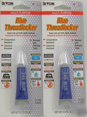 Devcon blue threadlocker 24345 multi purpose 2 pack