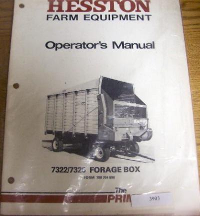 Hesston 7322 7326 forage box operators manual