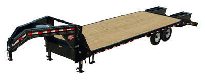 Pj 25' gooseneck flatdeck equipment trailer