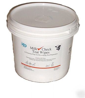Pre-milking teat wipes bucket of 600