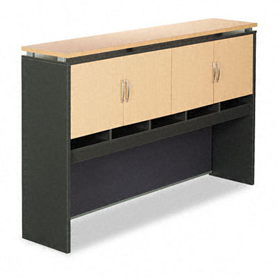 Seville series enclosed storage hutch maple/charcoal