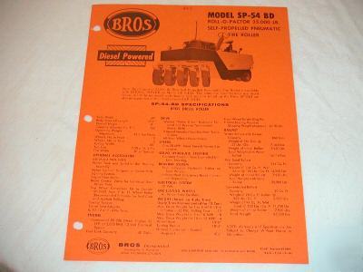 Bros model sp-54 bd pneumatic tire roller brochure 