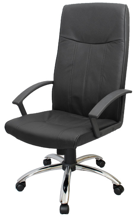 Ergonomic leather executive office chair chrome base