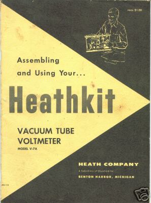Heathkit manual original v-7A vacuum tube voltmeter '56