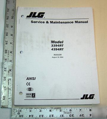 Jlg service & maint.- models 3394RT & 4394RT lift -2004