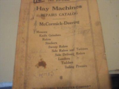 Mccormick-deering hay machine repair catalog