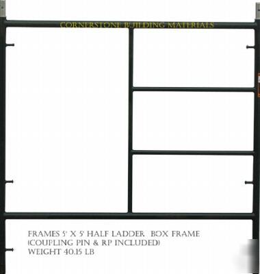 Scaffold frame 5' x 5' snap-on half ladder box frame