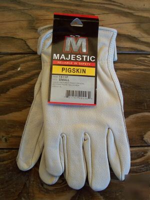 Winter fleece lined work pigskin gloves 3 pr small