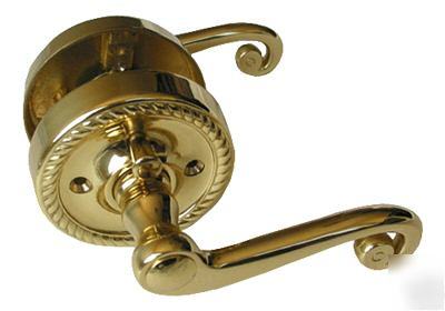 Privacy polish brass lever handle door lock lockset 