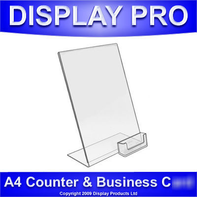 A4 counter poster display stands & business card holder