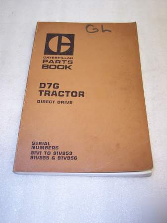 Caterpillar D7G tractor parts manual
