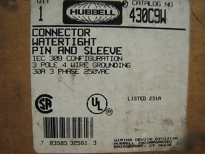 Hubbell watertight pin & sleeve connector # 430C9W