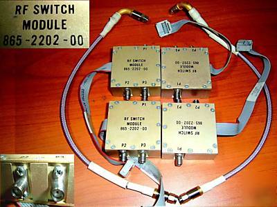 Lot of 4 rf switch module 865-2202-00 plus 2 cables