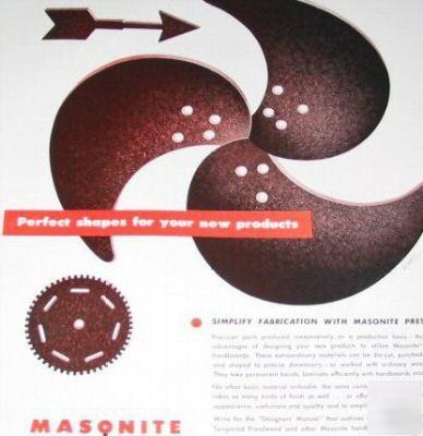 Masonite presdwoods -giusti art design / 4 1945 ads lot