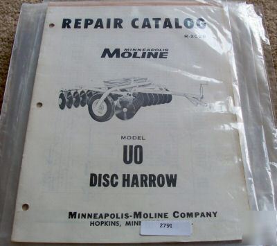 Minneapolis moline uo disk harrow parts manual 