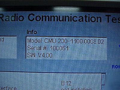 R&s CMU200 CDMA2000 / 1XRTT / IS136 / amps / 3G dsp 