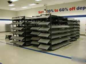 Shoe store shelving racks & endcaps lot 30 liquidation