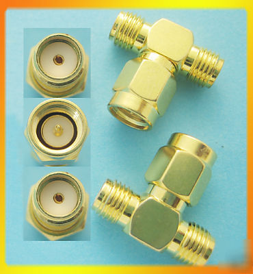 10 sma rf male to dual female coaxial connector t type