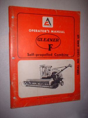 Allis-chalmers manual gleaner f combine self-propelled