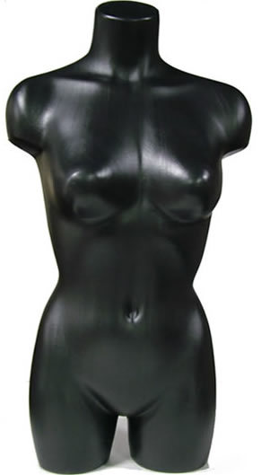 Black xena female free standing mannequin torso form