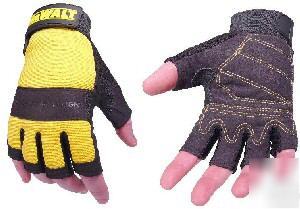 Dewalt fingerless syn leather work gloves DPG23 x-large
